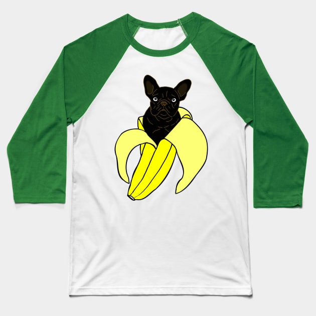 banana black french bulldog doodle Baseball T-Shirt by FandomizedRose